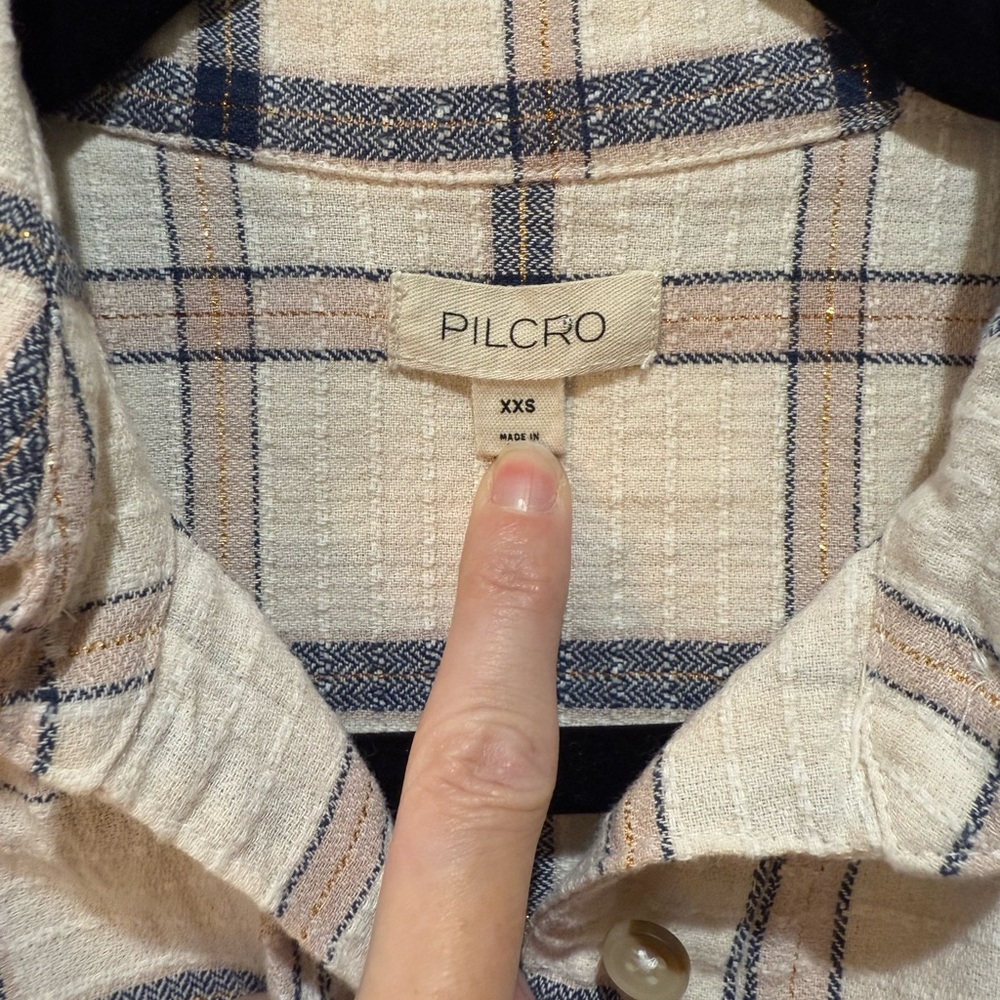 Pilcro Plaid Buttondown Shirt Women’s Size M - Picture 4 of 6